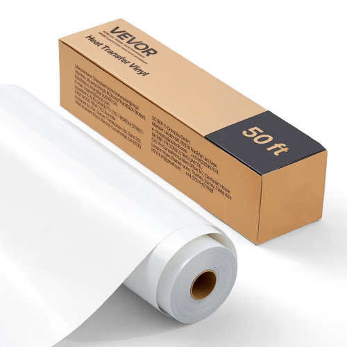 VEVOR  12 In X 50 Ft Heat Transfer Vinyl, Glossy Htv Iron On Vinyl Roll, Easy to Cut And Weed, Strong Adhesion, Compatible w Cutting Machines, For