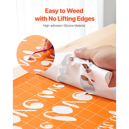 VEVOR 12 in x 70 ft Heat Transfer Vinyl, Glossy White HTV Iron on Vinyl Roll, Easy to Cut and Weed, Strong Adhesion, Compatible with Cutting