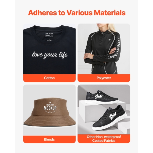 VEVOR 12 in x 70 ft Heat Transfer Vinyl, Glossy White HTV Iron on Vinyl Roll, Easy to Cut and Weed, Strong Adhesion, Compatible with Cutting