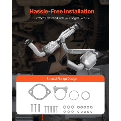 VEVOR 4.3L V6 Catalytic Converter, Compatible with Cadillac Escalade/Chevy Avalanche Silverado Suburban Tahoe/GMC Sierra Yukon, 4.8L/5.3L V8,