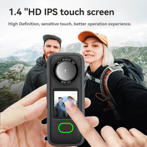 Action camera, voice recorder, pocket camera, IPX6 waterproof, built-in dual microphones, suitable for action camera recording - memory card not