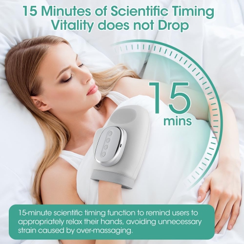 Gants de massage sans fil pour les mains avec chaleur et compression, 5 intensités, 3 niveaux de chaleur, 3 modes pour les doigts et le tunnel carpien