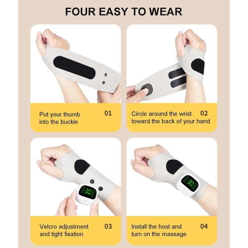 EMS Tendon Sheath Massage Wristband, 360° Wrap, USB Rechargeable, 30 Intensity Levels, 8 Modes, Suitable for Daily Life and Sports, Ambidextrous -
