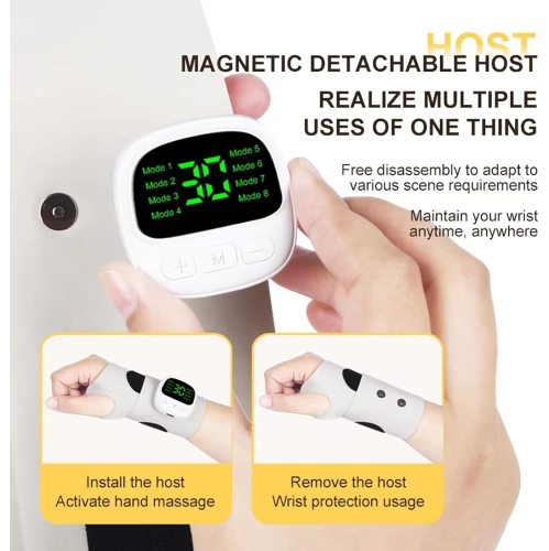 EMS Tendon Sheath Massage Wristband, 360° Wrap, USB Rechargeable, 30 Intensity Levels, 8 Modes, Suitable for Daily Life and Exercise, Ambidextrous -