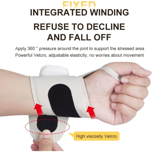 EMS Tendon Sheath Massage Wristband, 360° Wrap, USB Rechargeable, 30 Intensity Levels, 8 Modes, Suitable for Daily Life and Exercise, Ambidextrous -