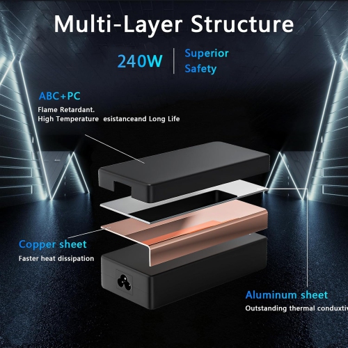 240W 7.4mm AC Adapter Charger Compatible with Dell Alienware 13 15 17 M16 M15 M17 M17X M18X M11X M14X X15 X16 X17 Area-51M 16X Aurora R1 R2 R3 R4 R5