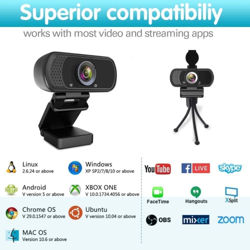 Z 1080P Webcam,Live Streaming Web Camera with Stereo Microphone, Desktop or Laptop USB Webcam with 110 Degree View Angle, HD N5 Webcam for Video