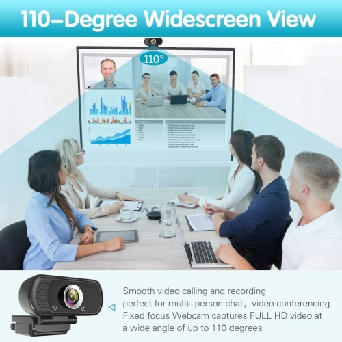 Z 1080P Webcam,Live Streaming Web Camera with Stereo Microphone, Desktop or Laptop USB Webcam with 110 Degree View Angle, HD N5 Webcam for Video