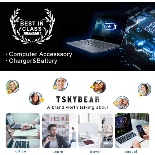 65W 45W Charger for Dell Laptop Fit for Inspiron 11/13/14/15/17 3000 5000 7000 Series(3583 3593 5570) Latitude E5450 XPS 13-65 Watt 45 Watt AC 2-in-1