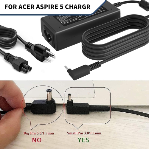 L Laptop Charger Compatible for Acer Aspire 5 A515-55 A515-56 A515-46 A515-43 A517-52 A515-54 A515-55T A515-56T A115-31 A514-52 A515-55G A515-55T