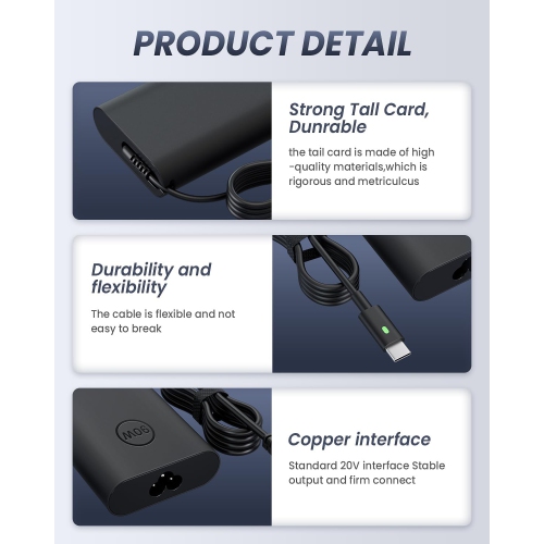 USB C Charger 90W Laptop Charge for Dell Laptops - Compatible with Latitude 5440 5540 5420 5520 7420 5430 7430 7330 7320,XPS 13 XPS 15 2 in1 9575,