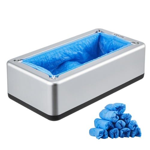 VEVOR Shoe Cover Dispenser, Automatic Shoe Covers Dispenser with 100 Pcs of Non-Slip Disposable Shoes Covers, Fits Size Up to US 11, for Home,