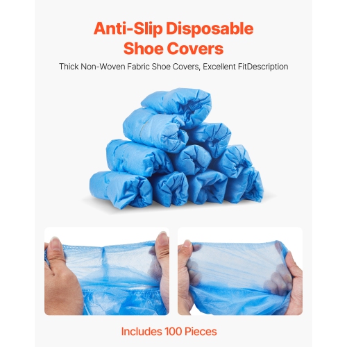 VEVOR Shoe Cover Dispenser, Automatic Shoe Covers Dispenser with 100 Pcs of Non-Slip Disposable Shoes Covers, Fits Size Up to US 11, for Home,