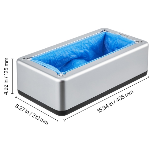 VEVOR Shoe Cover Dispenser, Automatic Shoe Covers Dispenser with 100 Pcs of Non-Slip Disposable Shoes Covers, Fits Size Up to US 11, for Home,