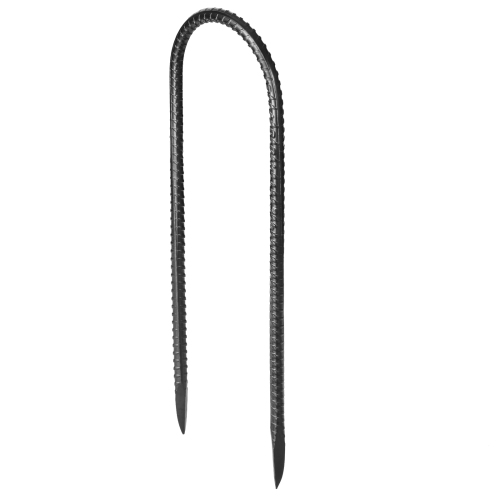 VEVOR 12-Inch Rebar Stakes, Heavy-Duty 0.32 in Diameter U Shape, Galvanized Steel Ground Anchors with Chisel Point End & Rust-Resistant Coating, for