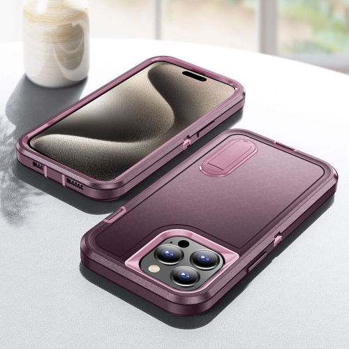 Étui avec support Tasnim pour iPhone 15 Plus, dos antichoc robuste et étui mince mat translucide pour iPhone 15 Plus - Bleu