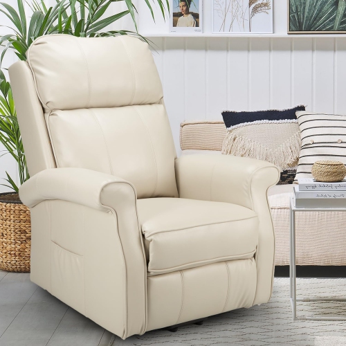 AECOJOY Electric Power Lift Recliner Chair for Elderly with Side Pocket & Remote Control, Cream White