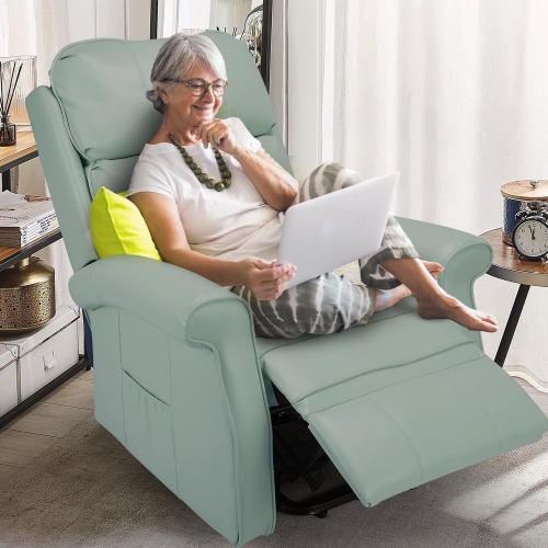 AECOJOY Electric Power Lift Recliner Chair for Elderly with Side Pocket & Remote Control, Mint Green