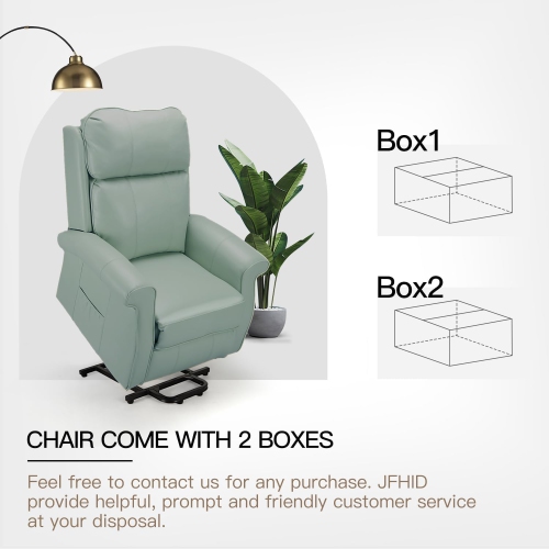 AECOJOY Electric Power Lift Recliner Chair for Elderly with Side Pocket & Remote Control, Mint Green