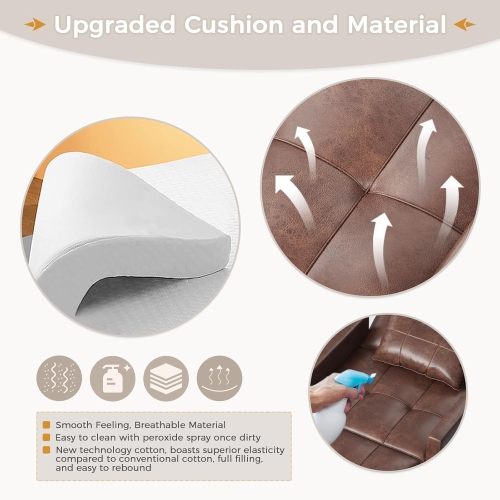 AECOJOY 36" Sleeper Chair, Convertible Chair Bed for Adults, 3-in-1 Pull Out Sofa Chair, Brown