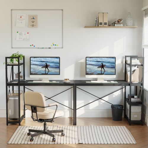 Bestier Home Office Desks with Reversible Bookshelf, 47" Writing Desk