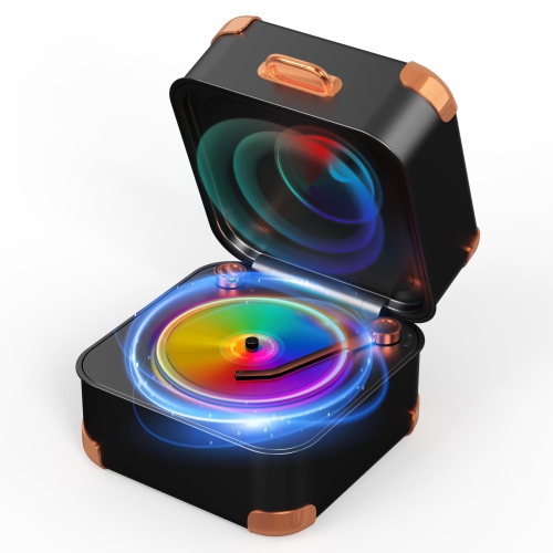 Retro Bluetooth Speaker With Vinyl Record,Small Bluetooth speaker Wireless,HD Sound Quality, Portable Speaker bluetooth for Family Parties