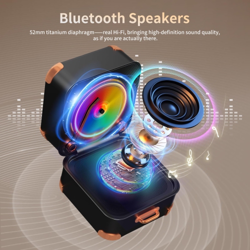 Retro Bluetooth Speaker With Vinyl Record,Small Bluetooth speaker Wireless,HD Sound Quality, Portable Speaker bluetooth for Family Parties