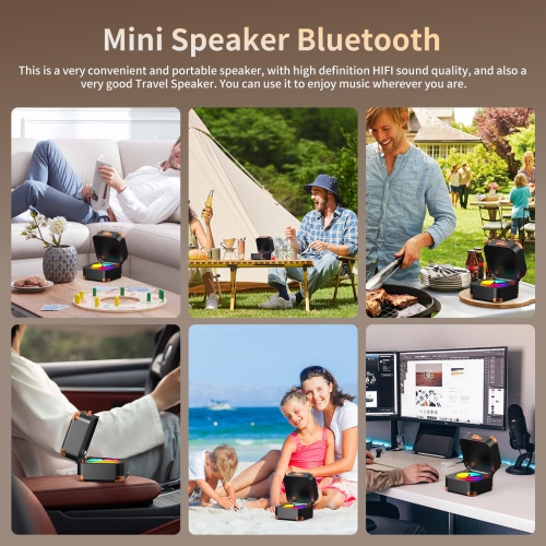 Retro Bluetooth Speaker With Vinyl Record,Small Bluetooth speaker Wireless,HD Sound Quality, Portable Speaker bluetooth for Family Parties