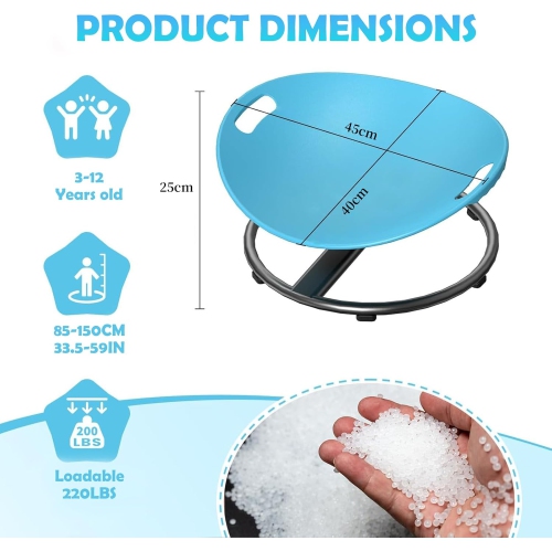 Chaise à disque d'équilibre sensoriel rotatif Kids pour entraînement vestibulaire et développement Jouet de siège rotatif interactif pour thérapie de