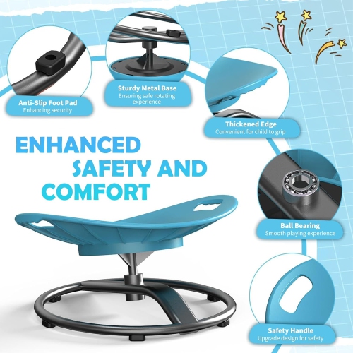 Chaise à disque d'équilibre sensoriel rotatif Kids pour entraînement vestibulaire et développement Jouet de siège rotatif interactif pour thérapie de