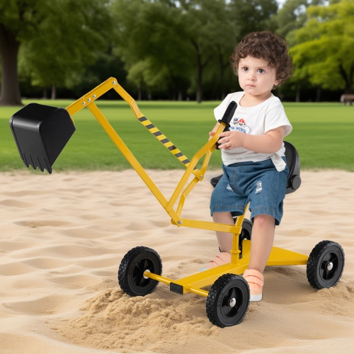 Gymax Sand Digger for Kids Sandbox Toy Digger w/ 2-Handed Controls & Flexible Shovel