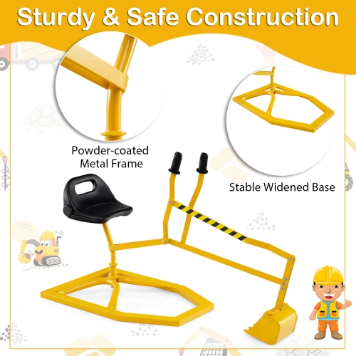 Gymax Sand Digger for Kids w/2-Handed Controls Flexible Shovel 360° Rotatable Function