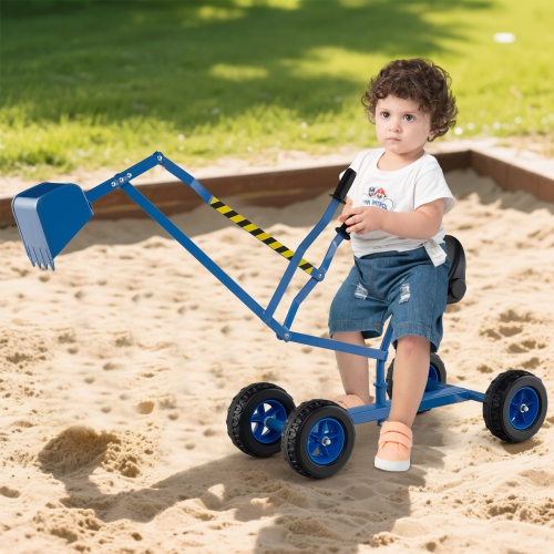 Gymax Sand Digger for Kids w/2-Handed Controls Flexible Shovel 360° Rotatable Function