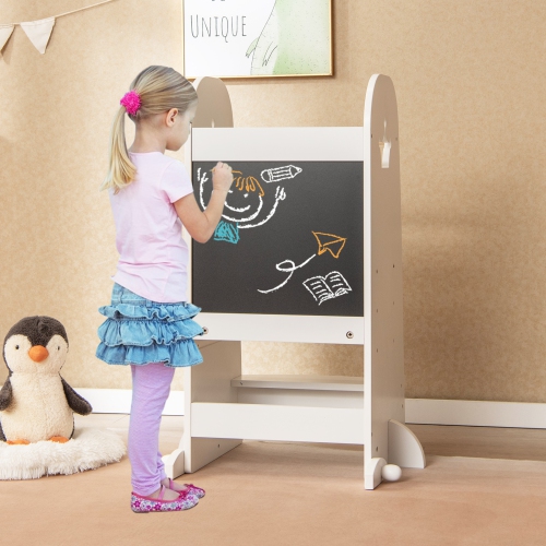 Gymax Multi-purpose Kids Kitchen Tower Children Standing Tower Kids Stool Helper