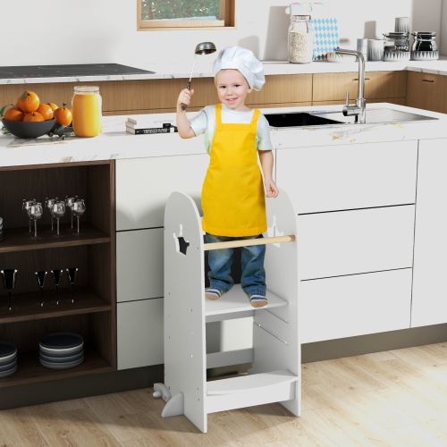 Gymax Multi-purpose Kids Kitchen Tower Children Standing Tower Kids Stool Helper