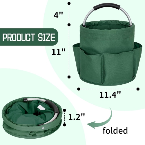 Foldable Multipurpose Picnic Basket And Garden Tool Organizer With Handles Perfect For Outdoor Travel Storage And Gardening Accessories