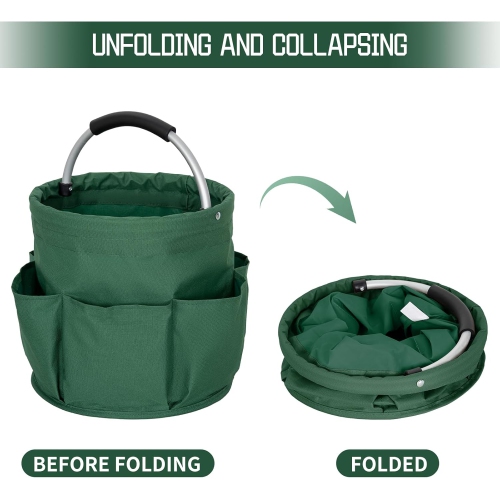 Foldable Multipurpose Picnic Basket And Garden Tool Organizer With Handles Perfect For Outdoor Travel Storage And Gardening Accessories
