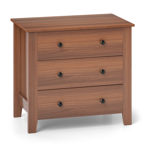 Gymax 3-drawer Dresser w/ Convenient Handles Smooth Slide Rails Accent Table