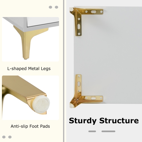 Gymax 2PCS 3 Drawer Dresser 37.5'' Tall Dresser Chest of Drawers w/ Flip-up Fluted Glass Door