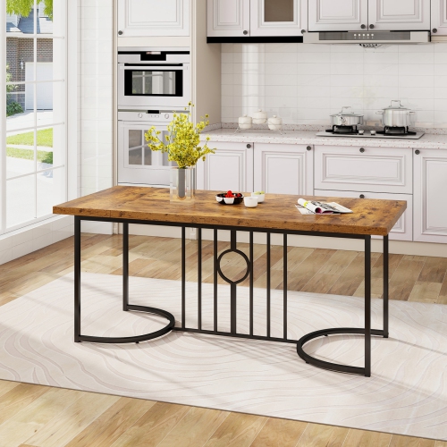 Gymax 71'' Large Dining Table for 6-8 People Rectangular Kitchen Table Dinette Table