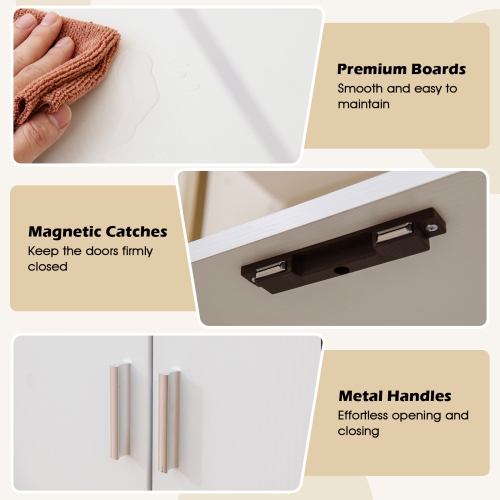 Gymax 72.5'' Tall Bookshelf 5 Tier Wall Mount Ladder Bookcase w/ Cabinet