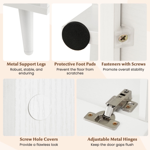 Gymax TV Stand for TVs up to 50'' w/Bookshelf & 3-Position Adjustable Shelf Metal Legs