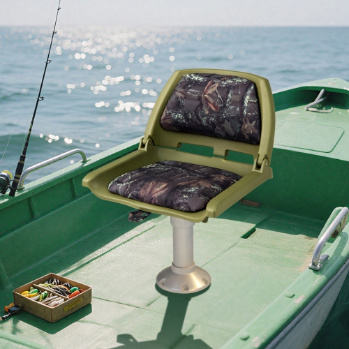 Gymax Folding Fishing Boat Seat w/High-density Sponge Cushion PVC Surface & PP Frame