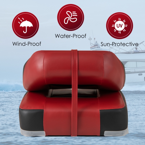 Gymax 2 PCS Low Back Boat Seat Folding Fishing Boat Seat Stainless Steel Screws Included