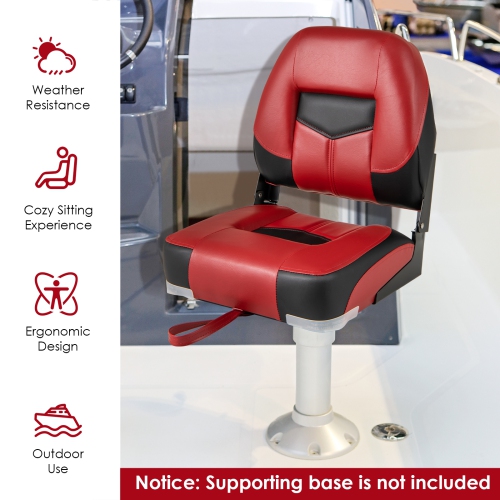 Gymax 2 PCS Low Back Boat Seat Folding Fishing Boat Seat Stainless Steel Screws Included