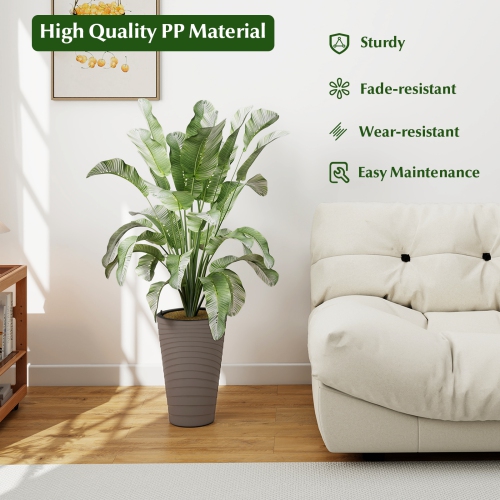 Gymax 18'' Tall Flower Pot Set of 2 w/ Insert Bucket Handle Design Drainage Holes