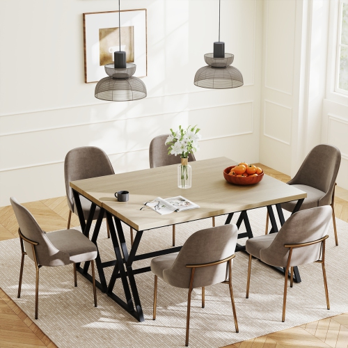 Gymax 4PCS 59'' Computer Desk Large Industrial Home Office Desk w/Heavy-duty Metal Frame