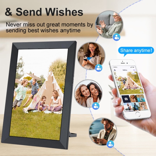 64G 10-inch Digital HD Photo Frame with APP, Gravity Sensor, and WiFi