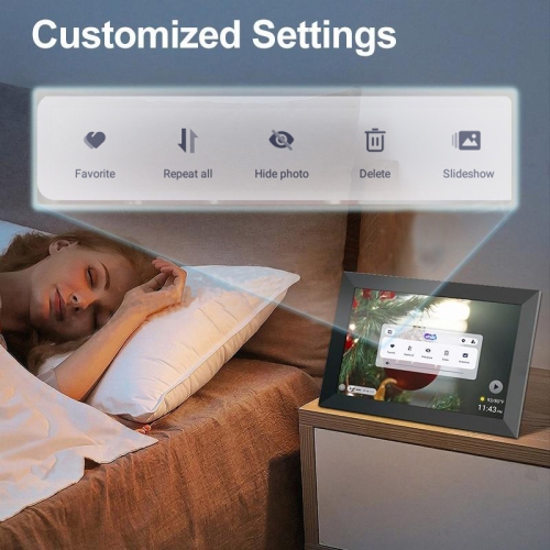 64G 10-inch Digital HD Photo Frame with APP, Gravity Sensor, and WiFi