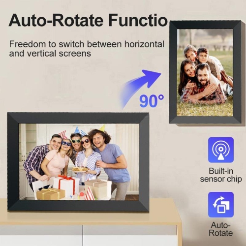16G 10-inch Digital HD Photo Frame with APP, Gravity Sensor, and WiFi